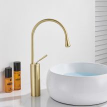 Suguword - Robinet de Salle de Bain, Robinet de lavabo Or brossé, Robinet de Haute Qualité, Robinet lavabo Salle de Bain eau Froide et Chaude