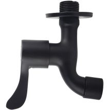 Robinet d'eau de jardin à montage mural noir en acier inoxydable 304 pour salle de bain (piscine à vadrouille)