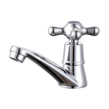 Feiyue - Robinet d'eau froide simple, robinet d'eau de lavabo chromé à robinet froid simple, pour la maison, la salle de bain, les toilettes, le