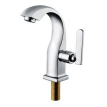Odipie - Robinet d'eau froide unique Chrome Salle de bain Lavabo Robinet Cuivre Levier unique Bec Bassin Bain Robinet d'eau froide Maison Jardin