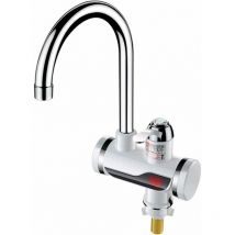 Qiedie - Robinet d'eau électrique, chauffe-eau à débit rotatif à 360 degrés, robinet d'eau, 3000 w, chauffage rapide, robinet d'affichage de la