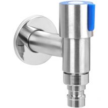 Robinet d'eau mural pour machine à laver, salle de bain, buanderie, en acier inoxydable G1/2"