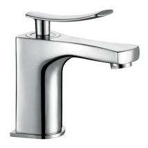 Robinet design salle de bain mitigeur de lavabo chromé vidage tirette complet