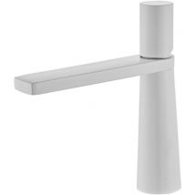 Shmshng - Robinet d'évier de salle de bain blanc, robinet de salle de bain en laiton monotrou, robinet de salle de bain Bantam blanc, robinet d'évier