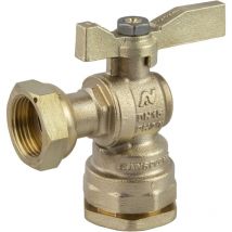 Robinet équerre avant et après compteur laiton - Pour tube pehd 20 - Écrou prisonnier 3/4' (20/27) Sferaco