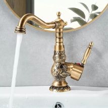 Robinet Lavabo Retro Poignée Unique Robinetterie De Lavabo Robinet Salle Bain,poignée En Céramique Robinet Lavabo Salle De Bain Robinet D'Évier De 