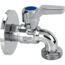 Robinet Spherique Pour Machine A Laver Star, Finition Chrome Brill. Dn15 1/2", Sortie Dn20 3/4"