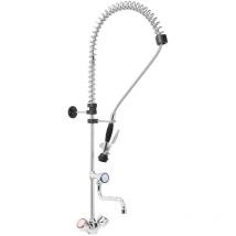 Monolith - Robinet Mélangeur De Cuisine à Ressort + Douchette Flexible Laiton Chromé 250mm