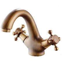 Robinet Mélangeur de lavabo bronze,avec 60cm Tuyau de Raccordement X2
