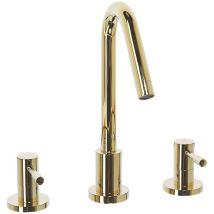 Robinet Mélangeur Argenté Laiton et Acier Inox Doré Parfait pour Lavabo Vasque Accessoire Déco de Salle de Bain Moderne et Minimaliste Beliani