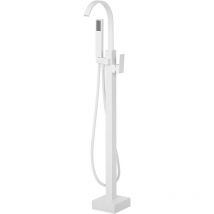 Beliani - Robinetterie sur Pied Acier Zinc et Laiton Blanc 112 cm Facile à Entretenir Ribbon