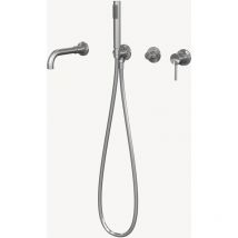 Kroos - Mitigeur de baignoire à encastrer 4 trous Nickel brossé - Corbeau