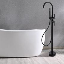 Bellegno - Robinet mitigeur de baignoire sur pied bagno noir mat