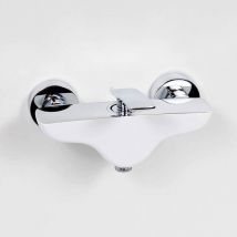 Rue Du Bain - Robinet Mitigeur de Douche Mural - Chromé et Blanc - Concep't