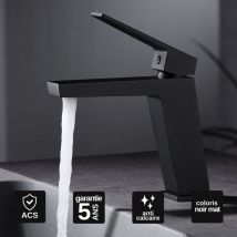 Imex Products - Robinet Mitigeur de Lavabo anti-calcaire Bec Bas Noir Mat imex art BDAR025-1NG