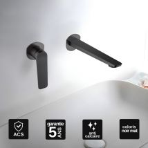 Imex Products - Robinet Mitigeur de Lavabo anti-calcaire encastré Noir Mat mex napoles GLN047/NG