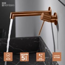 Robinet Mitigeur de Lavabo anti-calcaire Encastré Or Rose IMEX LINE GLD038/ORC