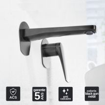 Imex Products - Robinet Mitigeur de Lavabo Encastré anti-calcaire Black Gun Métal imex delos GLD055/BGM