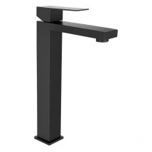 Robinet mitigeur mécanique carré en inox brossé - Noir mat - H31 cm - CANILAS