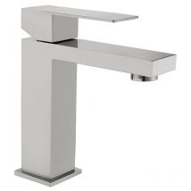 Vente-unique - Robinet mitigeur mécanique carré en inox - Coloris nickel brossé - H17,3 cm - canilas