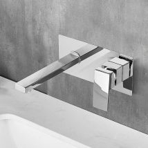 Robinet Mitigeur Murale Lavabo Mélangeur Salle De Bain Avec Cascade Bec Extra-large Robinet Encastré Une Poignée Mitigeur Lavabo Robinet Baignoire