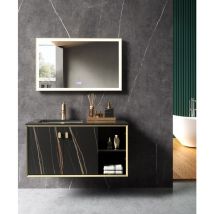 Kroos - Meuble de salle de bain Noir Pondichéry - 100 cm