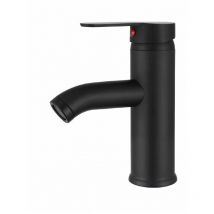 Fortuneville - Robinet Noir Mat Cuivre Mitigeur Lavabo Salle de Bain Robinet Eau Chaud Froid Mate Bassin Robinetterie élégante et design rétro
