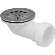 Abrisa - Robinet pour receveur de douche extra plat 1 1/2' Ø40mm en pvc et aluminium en chrome et blanc