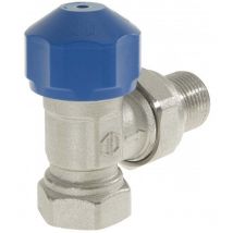 Conecterm France - Robinet équerre thermostatisable Mâle Femelle 3/4 (20/27) avec douille écrou ezowell (bleu) - Conecterm