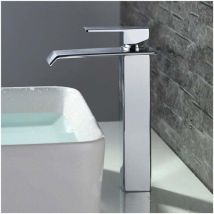 Eliauk - Robinet Salle De Bain Cascade Mitigeur De Lavabo Bec Haut Robinetterie Pour Vasque Chromé Design Moderne
