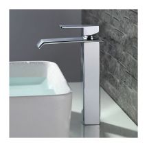 Debuns - Robinet Salle de Bain Cascade Mitigeur de Lavabo Bec Haut Robinetterie pour Vasque Chromé Design Moderne..