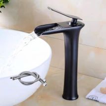 Robinet Salle de Bain Cascade,Robinet Lavabo avec Bec Hauteur 235mm, Mitigeur Salle de Bain en Laiton, G 3/8