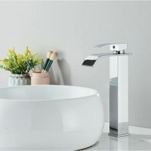 Suguword - Basin Tap Bathroom Sink Mixer Tap with Lever Single Handle Chrome High Rise Brass Tap