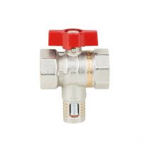 Robinet spherique laiton avec vanne de regulation de debit manuelle 1/2" femelle