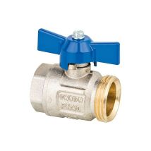 Robinet spherique sans raccord DN25 femelle DN32 male bleu