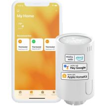Tête Thermostatique Connectée Homekit Sans Hub – Thermostat Wi-fi Avec Détection Fenêtre Ouverte – 5 Modes Réglables – Adaptateurs Inclus – Meross