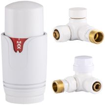 Granitan - robinet thermostatique de radiateur 3AXES fermeture de l'alimentation 1/2' blanc