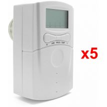 Blyss - Robinet thermostatique programmable pour chauffage type on/off - Lot de 5