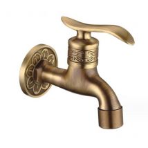 Robinet universel en laiton antique, robinet de machine à laver mural pour buanderie et salle de bain, robinet d'eau froide long à tuyau unique pour