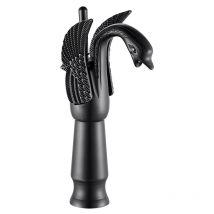 Gotrays - Robinets De Lavabo Robinet Salle De Bains Lavabo Robinet Hôtel Cuivre Mélangeur Robinets Robinets Chauds Et Froids Longue, noir