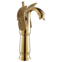 Gotrays - Robinets De Lavabo Robinet Salle De Bains Lavabo Robinet Hôtel Cuivre Mélangeur Robinets Robinets Chauds Et Froids Longue, Or