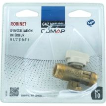 Robinet d'installation intérieur gaz naturel - Gaz de ville - M1/2 (15x21) - S651009 - Comap