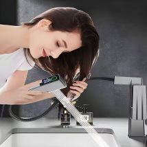 Robinetterie de Lavabo Premium 720° Rotative en Alliage de Cuivre, Contrôle Double Chaud et Froid avec Affichage Numérique - Conception Élégante et