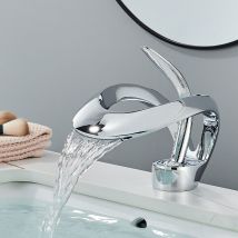 Suguword - Robinetterie de salle de bain, mitigeur d'évier blanc, alimentation en eau chaude et froide, mitigeurs de lavabo, mitigeurs à tube
