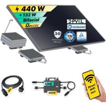 Robinsun - Kit Solar Enchufable Performance Flat 440Wp, 1 panel qn 440Wp + 1 Microinversor 800W con Wifi incluído + Cable 3m + 1 Fijación 20o