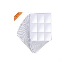 Pochettes pour cartes de baseball Pochettes pour reliure de cartes à collectionner à 9 pochettes Porte-pièces de stockage Pages d'album Protecteurs