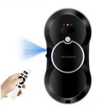 Liectroux - Robot Laveur de Vitres HCR-10, Pulvérisation d'eau ultrasonique, routage ai, moteur sans balais, réservoir d'eau 30ml, Noir, 5 ans de