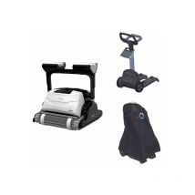 Robot per piscina Dolphin PS40 con spazzole combinate Robot, carrello e copertura di protezione Robot, carrello e copertura di protezione Robot,