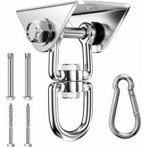 Artwizz - Robuster Deckenhaken aus Edelstahl, 450 kg Tragkraft, 360°-Drehung, Schaukel-Aufhängehaken mit Schraubenbefestigung für Hängesessel,