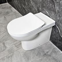 Roca - Debba/Toledo Comfort Height Rimless Back To Wall Toilet Pan Soft Close Seat